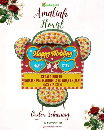 Karangan Papan Bunga Pernikahan di Bojongloa Kidul